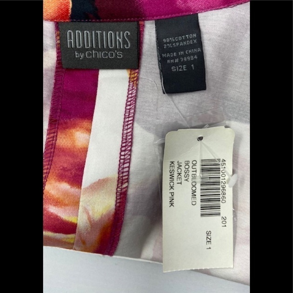 Additions By Chico's Women's Outbloomed Bossy Jacket Keswick Pink Size 1 (Small) - Picture 6 of 7